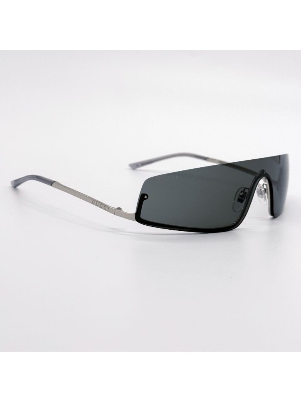 NEW GUCCI SUNGLASSES GG1561S 001 SILVER SHIELD UNISEX GUCCI EYEWEAR - Picture 6 of 14